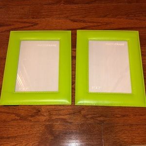 Two lime green 5” x 7” picture frame